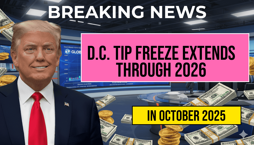 D.C. Tip Freeze Extends Through July 2026, Keeping Thousands at $10 Hourly with No Base Raise This Year