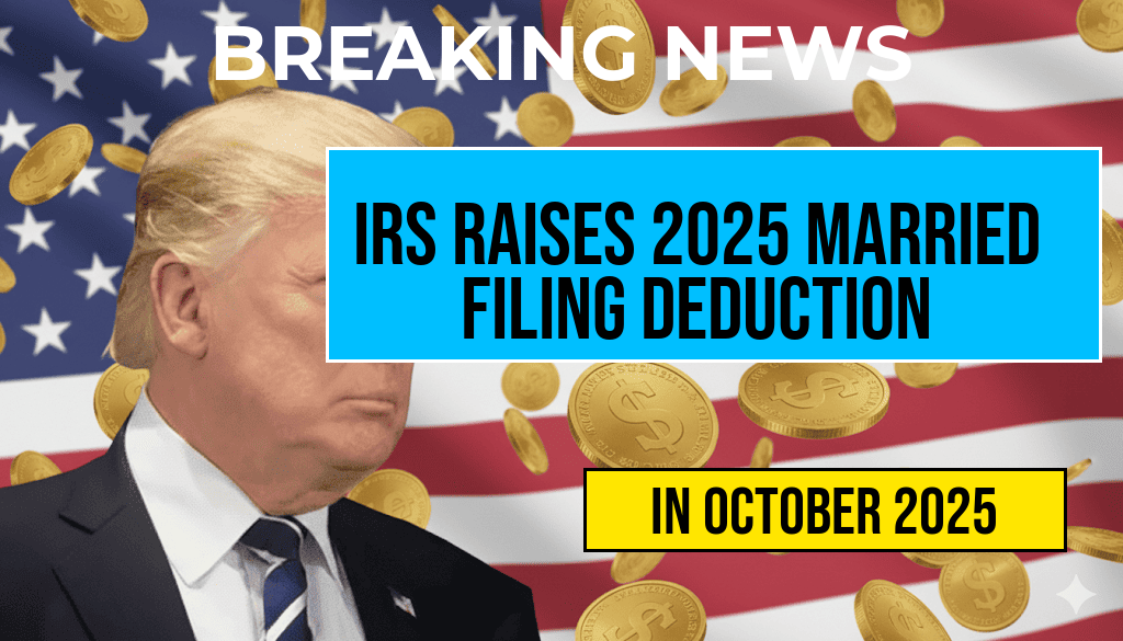 IRS Announces 2025 Married Filing Deduction Increase to $30,000, Allowing Couples to Save Approximately $3,300 at an 11% Marginal Tax Rate